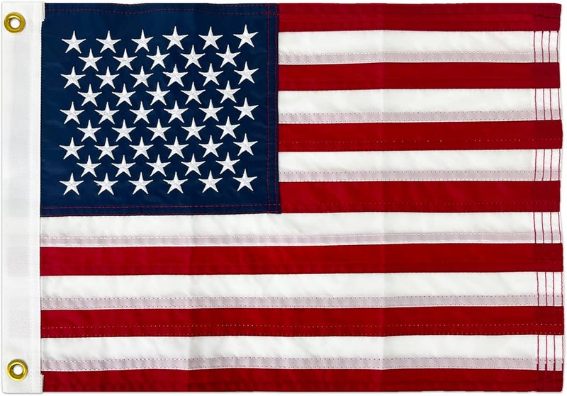 WATSY American USA Boat Flag Cabin Waterproof Embroidered Marine & Golf Cart Flags (20" X 30") - Image 1